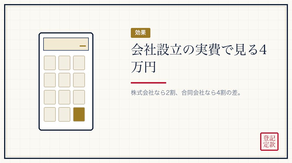 会社設立の費用にどう効くか
