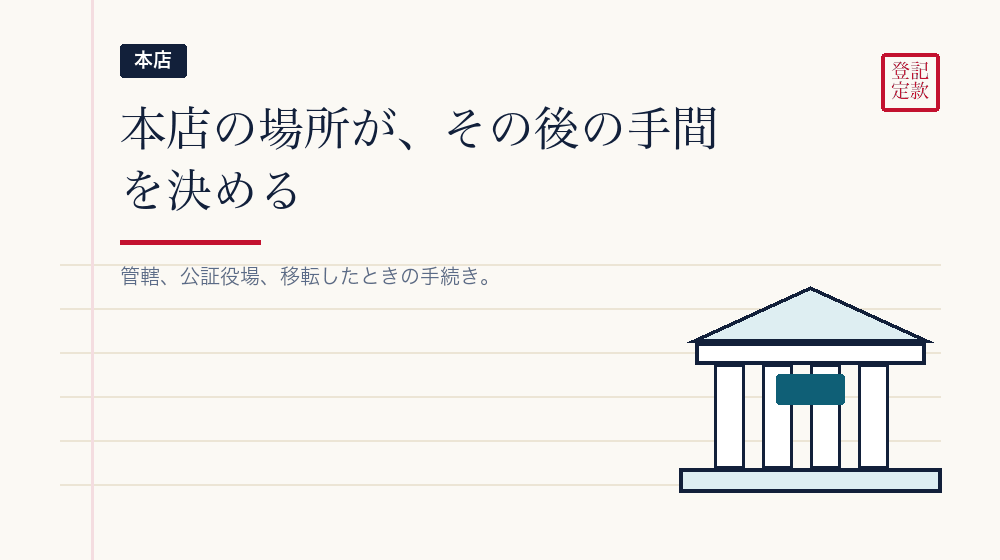 本店の場所を決めるときの考え方