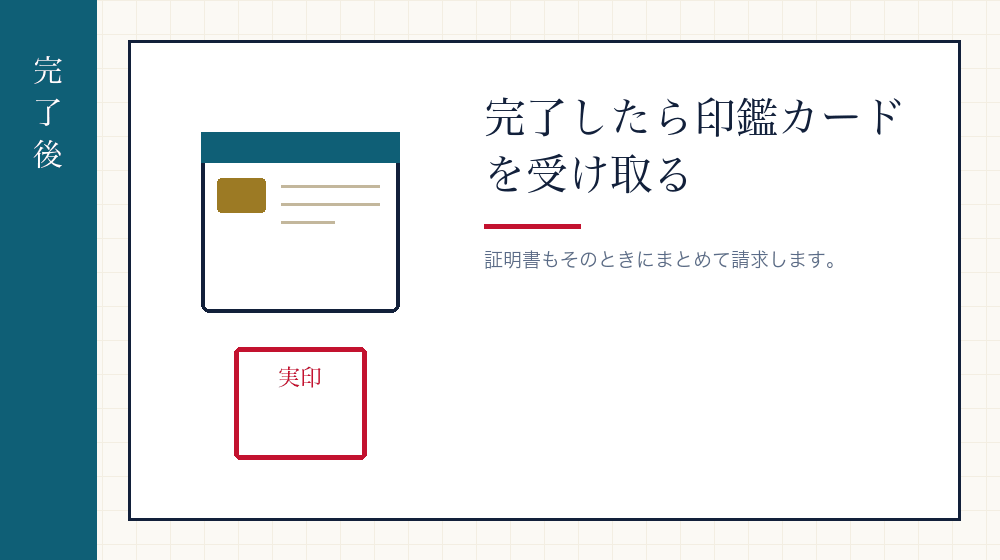 完了したら、もう一度法務局へ