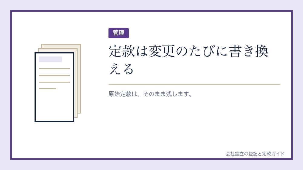 定款そのものの管理