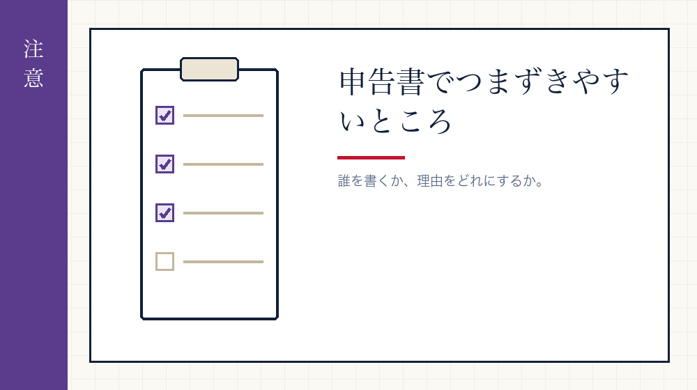 書き方でつまずくところ