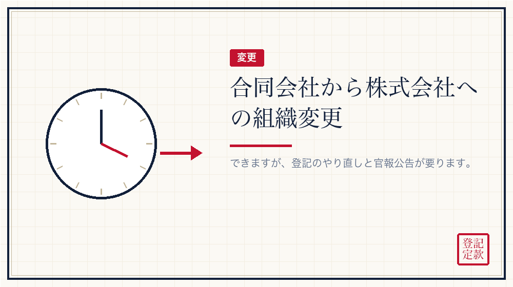 あとから株式会社に変えることはできるか