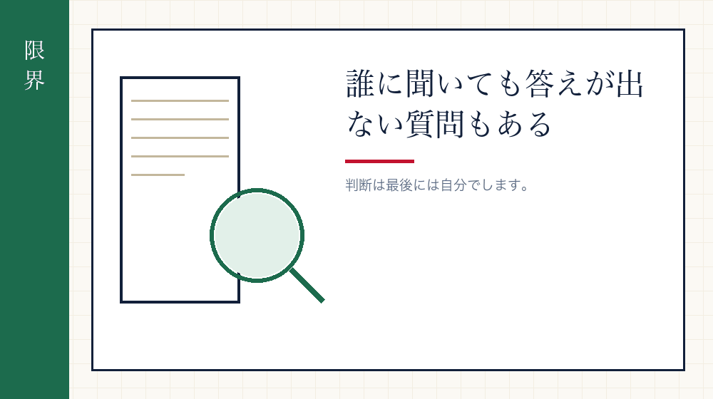 答えが得られないときの考え方