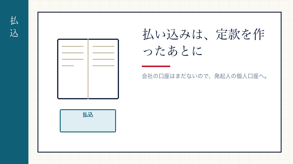 手が止まる三つめ——資本金の払い込みの順番