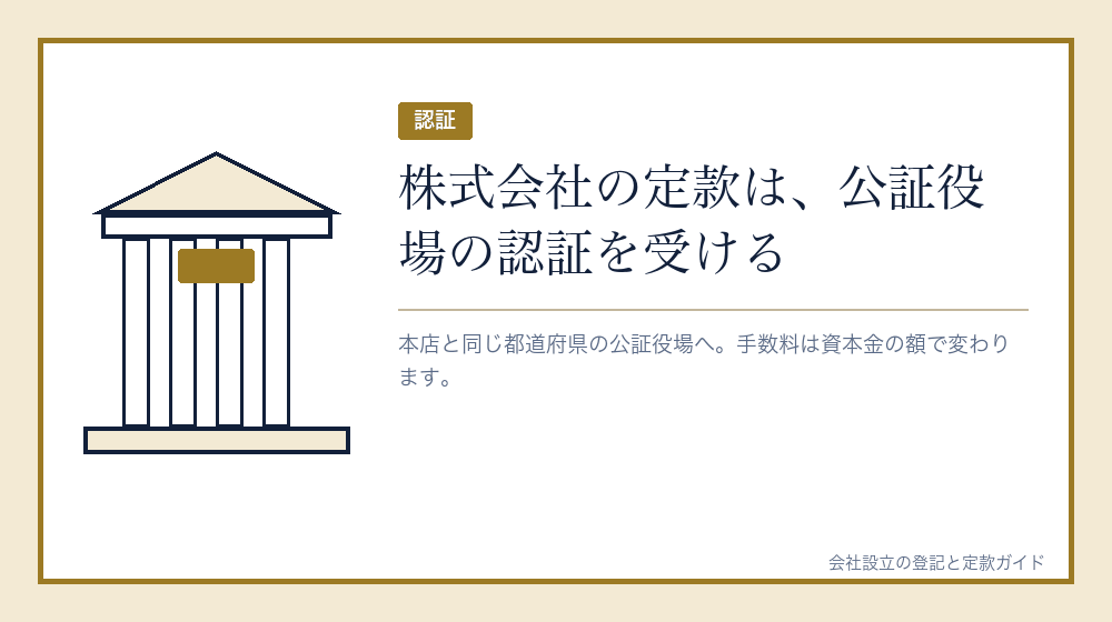 株式会社だけの工程——公証役場での定款認証
