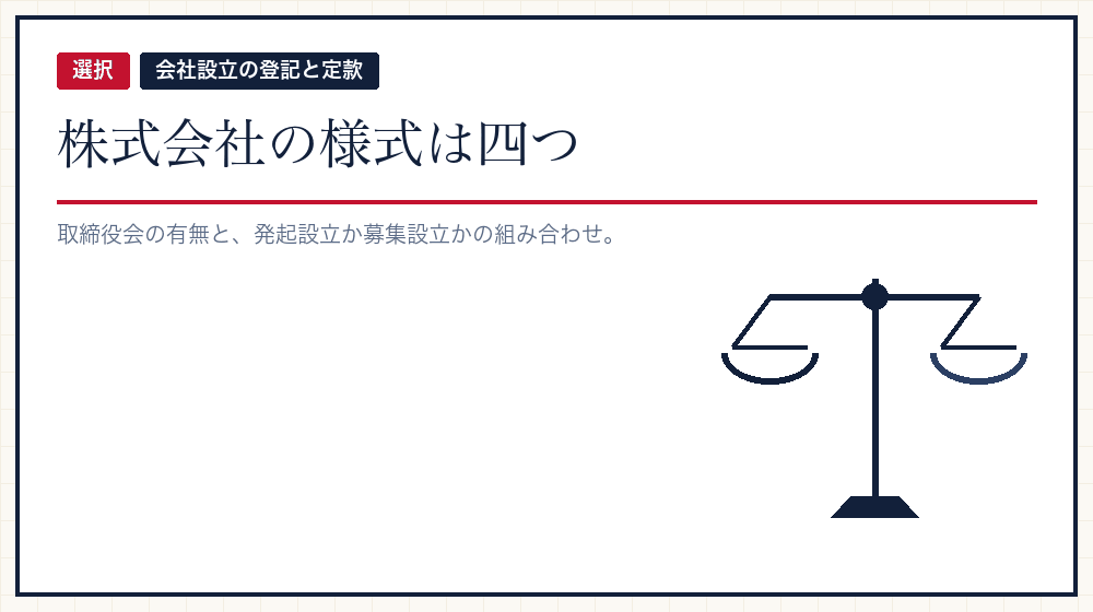 株式会社は四つの様式から選ぶ