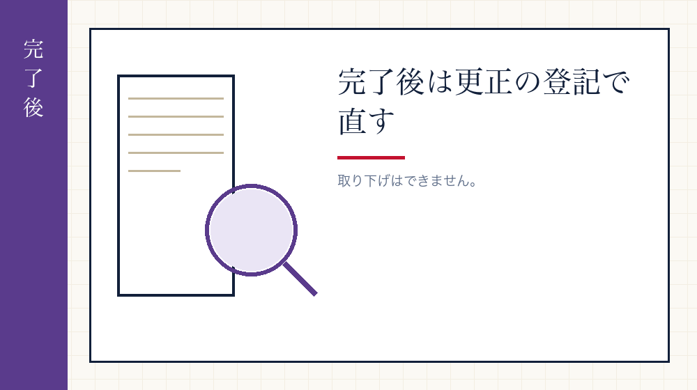 登記が完了したあとに間違いに気づいたら