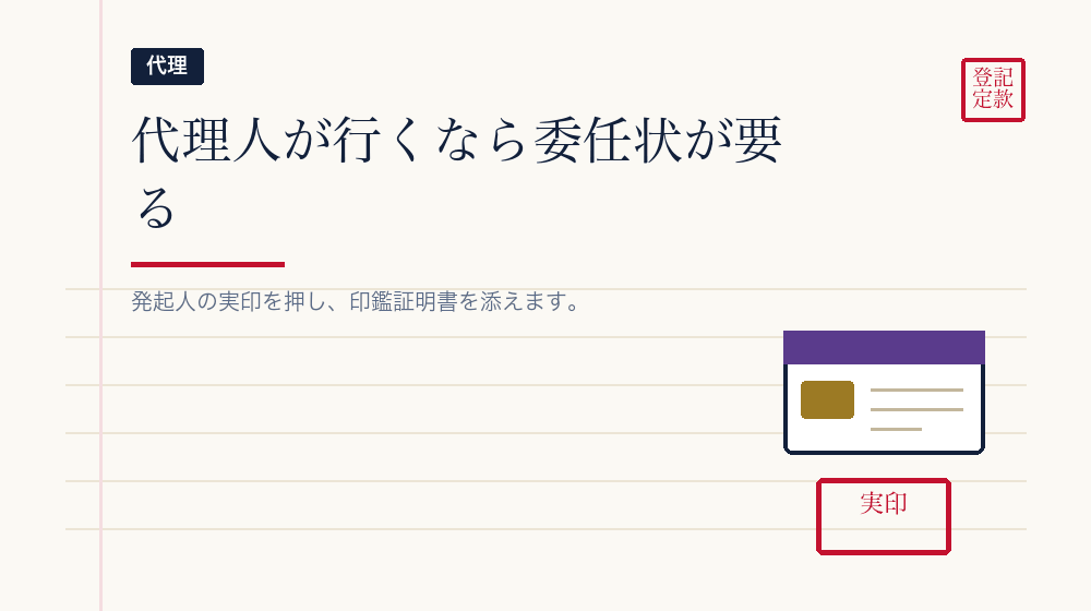 代理人に頼む場合