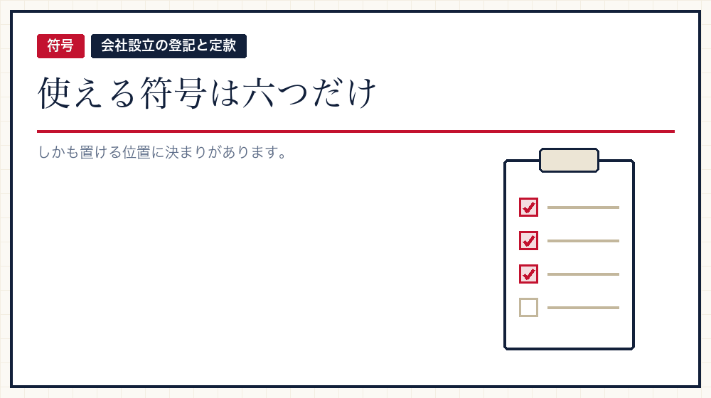 使える符号と、その位置