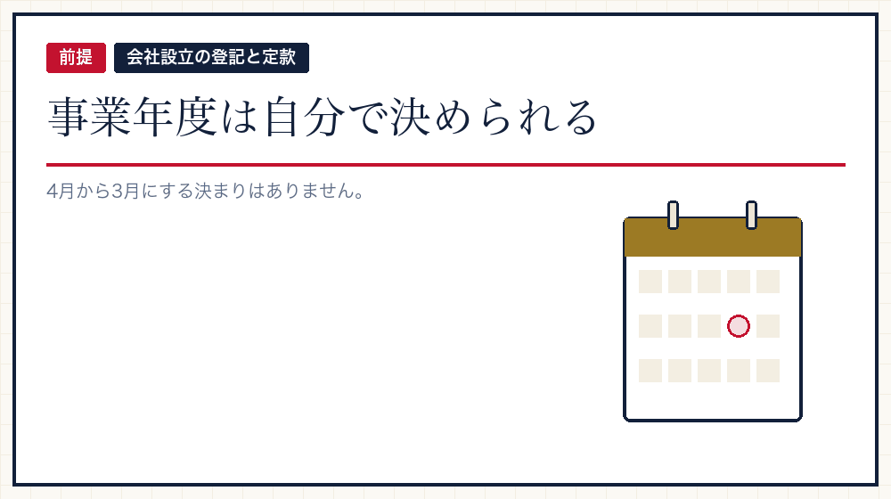 事業年度は定款で決める