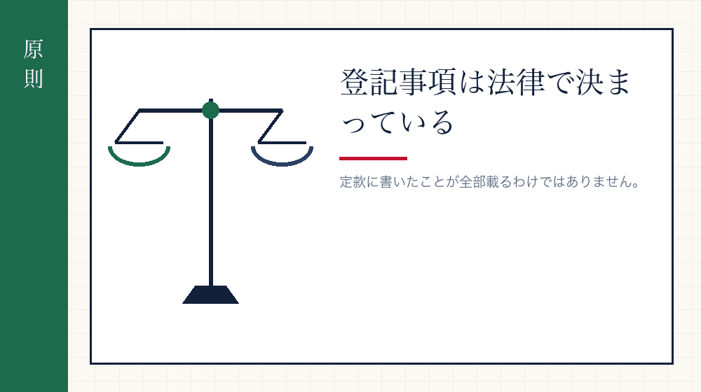 登記される事項は法律で決まっている