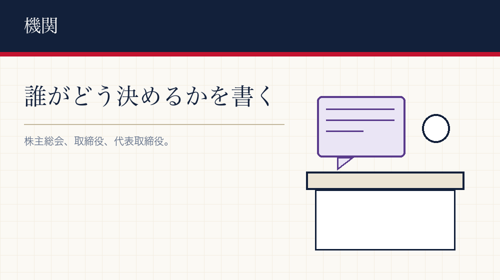 株主総会と役員について決めること