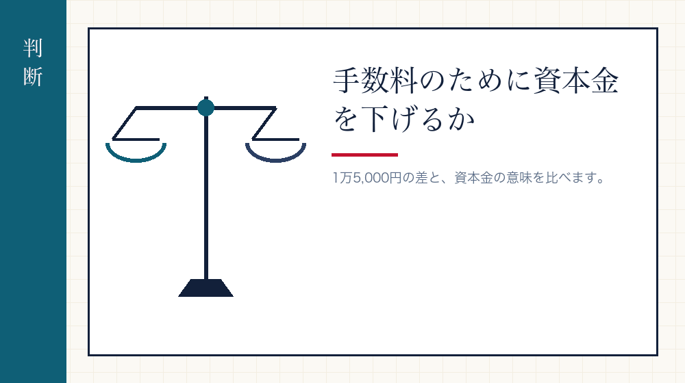 資本金を100万円未満にするかどうか