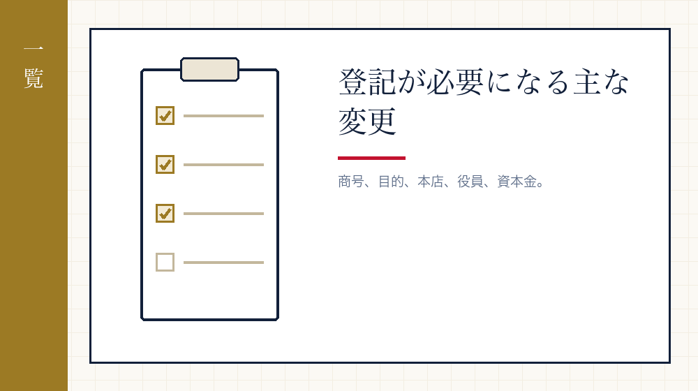 変わったら登記が要るもの