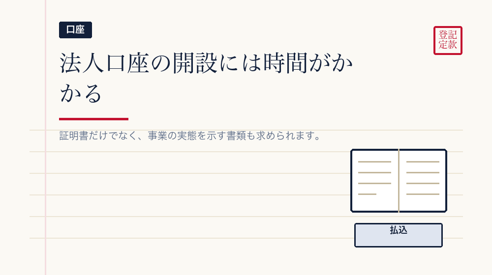 銀行口座の開設