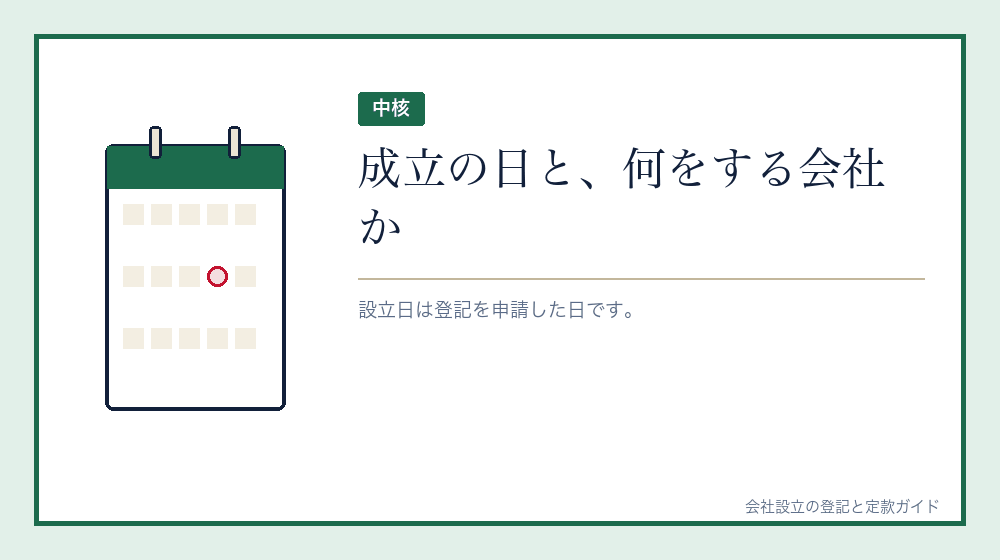 会社成立の年月日と目的